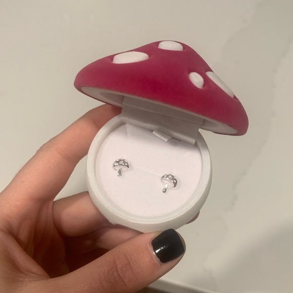 Anthropologie Jewelry - Sterling silver mushroom earrings in mushroom box
